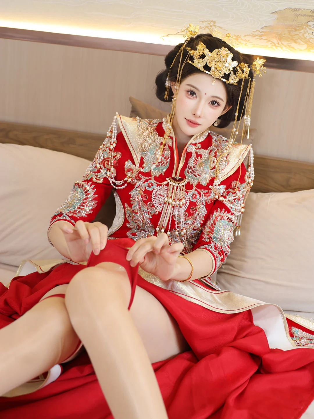 梨霜儿 - No.004 新娘红装 [113P-2.3GB] tg@simisebaisi 【丝足阁】062.webp